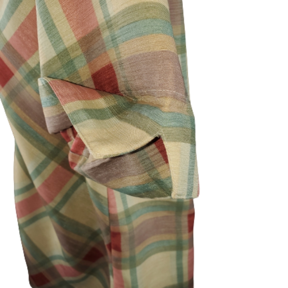 O'kief & O'kief Sport Plaid,Button down,Collared,Split sleeve Top - Picture 3 of 6